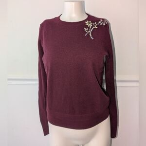 Kate spade embellished brooch wool sweater